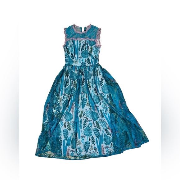 Isabel Garcia Authentic Azima X BHLDN  Midi Sundress Size Small Blue Embroidered - Picture 5 of 15